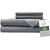 Hotel Sheets Direct 100% Viscose Derived from Bamboo Sheets King Size - Cooling Bed Sheets with 2 Pillowcases - Breathable, Moisture Wicking & Silky Soft Sheets Set- Dark Grey