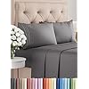 King Size 4 Piece Sheet Set - Comfy Breathable & Cooling Sheets - Hotel Luxury Bed Sheets for Women, Men, Kids & Teens - Deep Pockets, Easy-Fit, Wrinkle Free Sheets - Dark Grey Oeko-Tex Bed Sheet Set