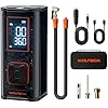 WOLFBOX 12000mAh&150PSI Heavy Duty Tire Inflator Portable Air Compressor,Double- cylinder 58LPM Fast Air Pump for Car Tires,3.5'' LED Display,20'' Hose,Air Compressor for Car,Pickup Truck,Bike