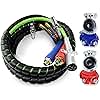 Torque 12ft 3 in 1 ABS & Air Power Line Hose Kit Airline Air Hose with Glad Hands Wrap 7 Way Electrical Cable with Handle Grip & Gladhands for Semi Truck Trailer Tractor (TR813212)