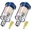 beduan Water Oil Separator Filter, 1/4" NPT Male and Female Thread Spray Gun Filters Air Line Compressor Fitting （Pack of 2）