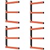 WALMANN Lumber Storage Rack for Garage, Wall Mount Heavy Duty Lumber Rack, Overhead Wood Storage Rack for Woodworking Shop(2 Pairs)