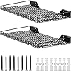 TORACK 2 Pack Wall Mounted Storage Shelves, 23.5" x 12" Wall Shelf for Garage, Closet, Laundry Room, Heavy Duty Garage Wall Shelving, Holds Up to 65 Lbs(Black)