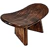 Uvz Crafts Handmade Wooden Meditation Bench/Stool, Seiza Bench, Portable, Foldable, Japanese, Stool, with Travel Version Bag - Curved Meditation Stool, Wood Kneeling Stool (Round Meditation Bench)