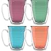 Tervis Clear & Colorful Tabletop - Bright Colors Mug Collection Made in USA Double Walled Insulated Tumbler Travel Cup Keeps Drinks Cold & Hot, 16oz Mug - 4pk, Assorted