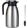 Thermal Coffee Carafe Dispenser by Heritage66 Triple Wall Stainless Steel Thermos Vacuum insulated/Flask Hot Coffee 12 hours Tea, Water 2 Liter /68 OZ (Wide Opening)