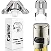 Champagne Sealer Stopper, BGMAX 3 Pack Stainless Steel Sparkling Wine Bottle Plug Sealer Set with a Longer Sealing Plug, Gifts Accessories for Champagne
