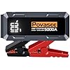 5000A Jump Starter Povasee Car Battery Jump Starter, 12V Jump Box for car up to All Gas or 10L Diesel Engine Battery Jumper Starter Portable with 3" LCD Display Power Bank/Dual Output/LED Light