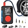 GREPRO Tire Inflator Portable Air Compressor, 160 PSI Portable Air Pump, 3X Faster Air Pump with Digital Pressure Gauge, LED Light, and Multiple Adapters for Car, Moto, Bike, and Other Inflatables