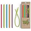 Silicone Straws - Slender Size BPA Free Non-Rubber Silicon Reusable Drinking Straws for Stainless Steel 20 oz Yeti Tumbler - Flexible, Chewy, Bendy & Safe for Kids/Toddlers