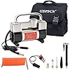 GSPSCN Silver Tire Inflator Heavy Duty Double Cylinders with Portable Bag- Car Accessories，Metal 12V Air Compressor Pump 150PSI with Adapter for Car, Truck, SUV Tires, Dinghy, Air Bed etc