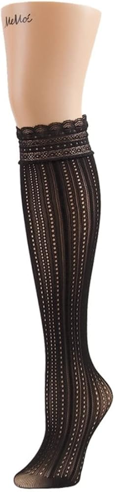 MeMoi Women's Inner Dot Eyelet Knee High Trouser Socks