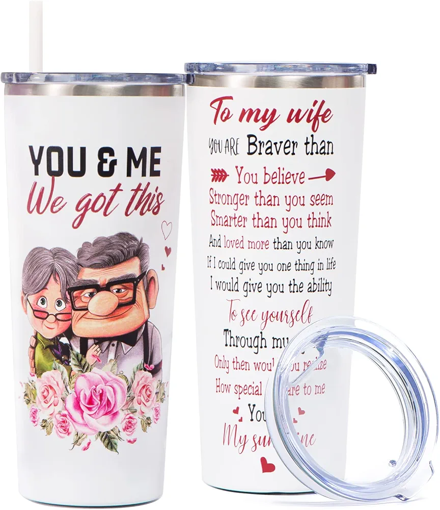Gift for Wife- Valentine's Day Gifts To My Wife Gifts Christmas Gifts for Wife Birthday Presents for Women I Love You Gifts for Her from Husband- 22oz Stainless Steel Tumbler