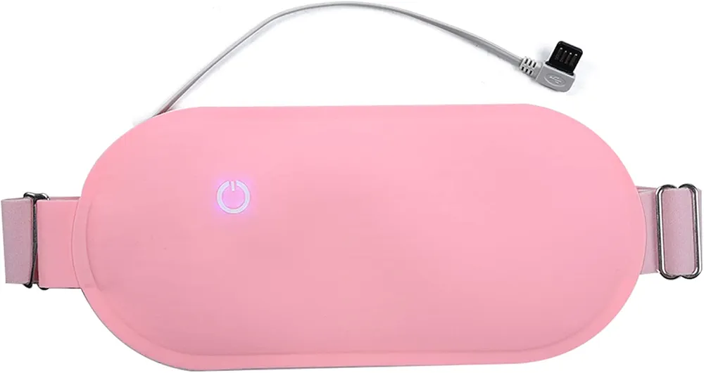 Graphene Far Infrared Heating Waist Belt USB Electric Heating Waist Belt Waist Pain Relief (Rose)