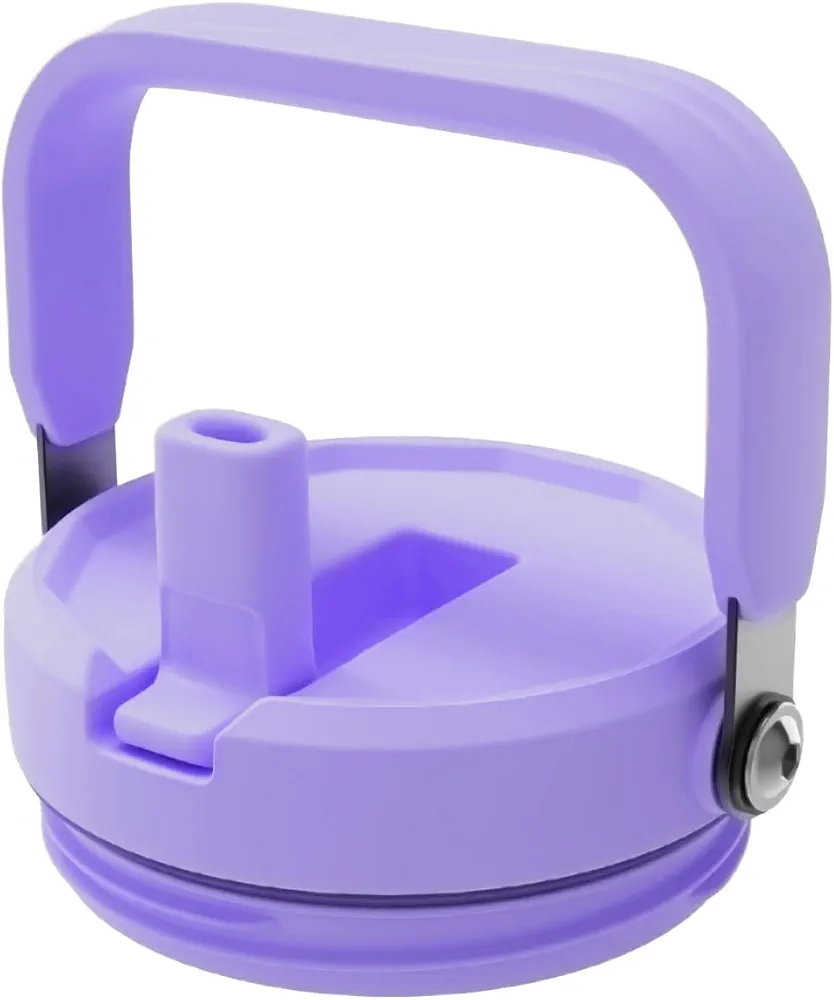 Zukro Replacement Top Handle Lid with flip straw for Zukro 50 oz and 40 oz tumbler, screw on, Lid with Handle, lavender
