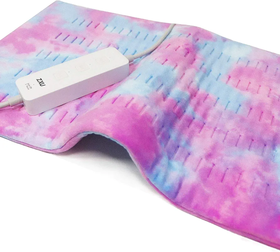 ZXU Pink Heating Pad XL King Size - Extra Large 12” x 24” Heating Pad for Back Pain and Cramps Relief- Ultra-Soft Heated Pad with Moist Heat,Auto Shut-Off Hot Heated Pad,Machine Washable