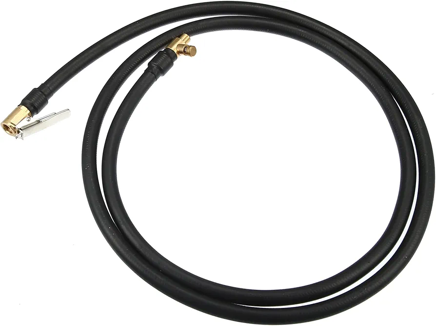 X AUTOHAUX 1.5m Tire Inflator Extension Hose Chuck Adapter Quick Connect Release Air Compressor Pump with Deflation Tube High-Pressure Tire Valve Connection Pipe for Car Truck Copper Rubber