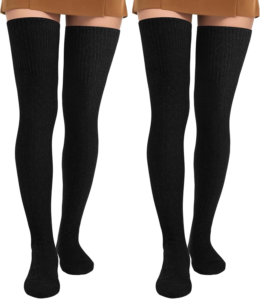 Pleneal Thigh High Socks - Women Thigh High Socks Long Over Knee High Socks Tall Boot Stockings Leg Warmers