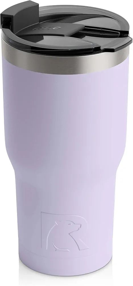 RTIC 20oz Insulated Tumbler Stainless Steel Coffee Travel Mug with Lid, Spill Proof, Hot Beverage and Cold, Portable Thermal Cup for Car, Dusty Lilac