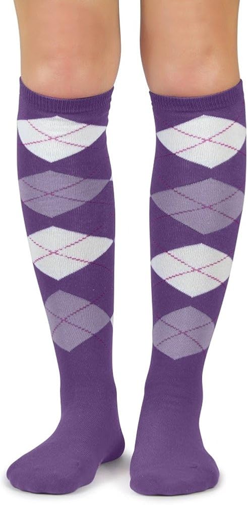 Spotlight Hosiery Elite Quality Colorful Soft Cotton Womens Argyle Knee High Socks