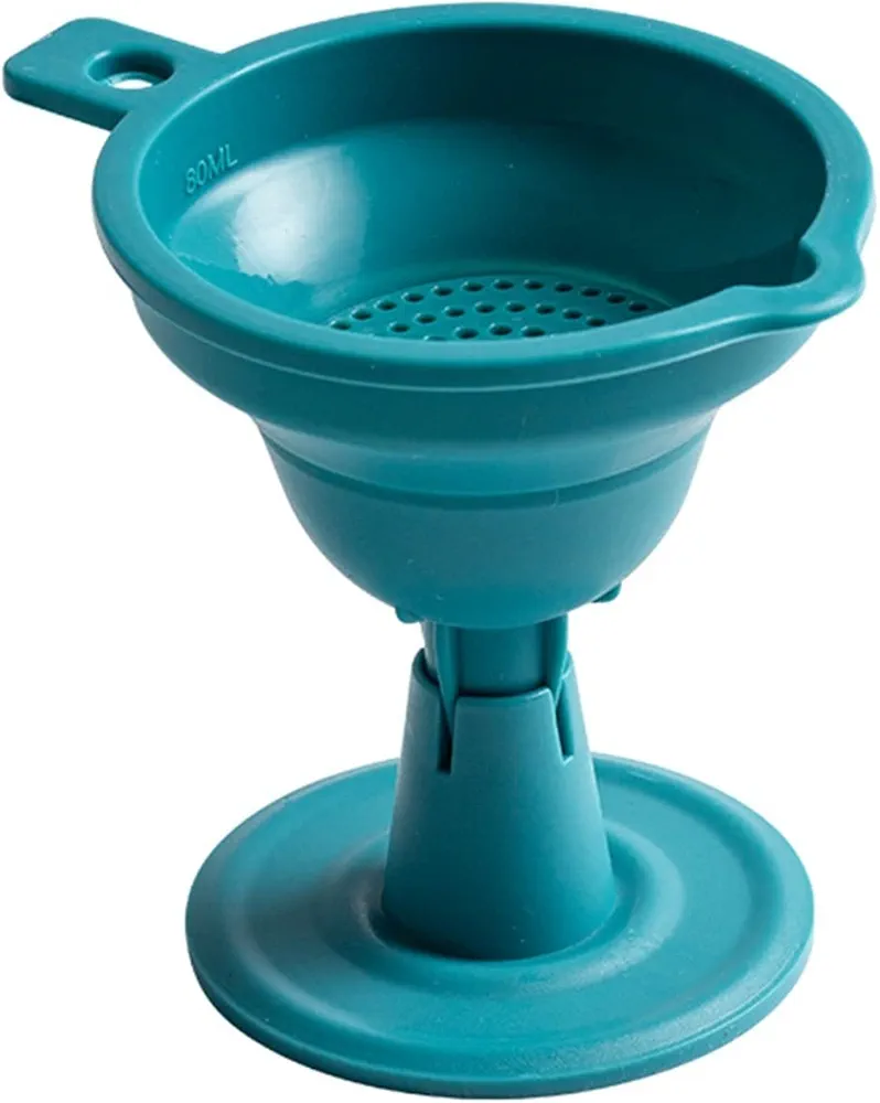 Kitchen Funnel Kitchen Tool Food Grade Cooking with Removable Filter Portable Collapsible Funnel for Oil Coffee Foldable Home Soft Silicone
