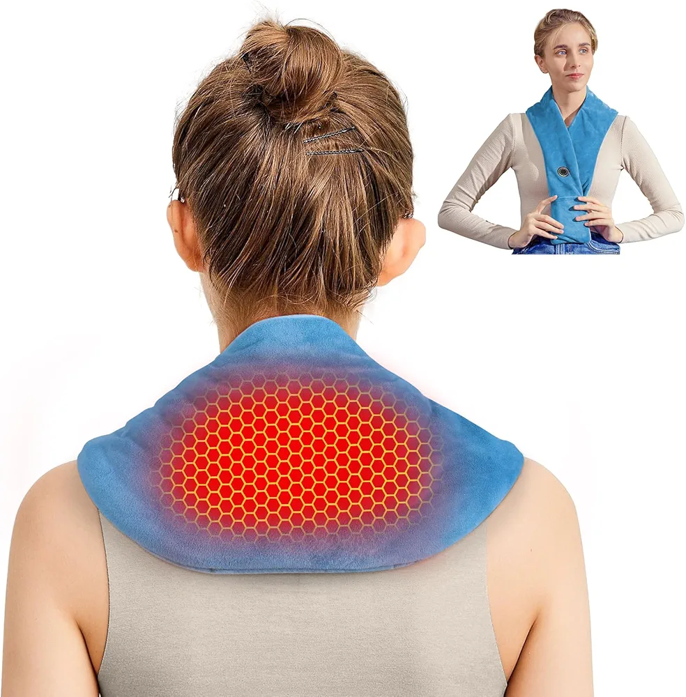 Remo Neck Heating Pad, Portable Cordless Heating Pad for Neck Pain, Compact Heated Neck Wrap with Soft, Heated Scarf Gift for Family,Tiffany Blue