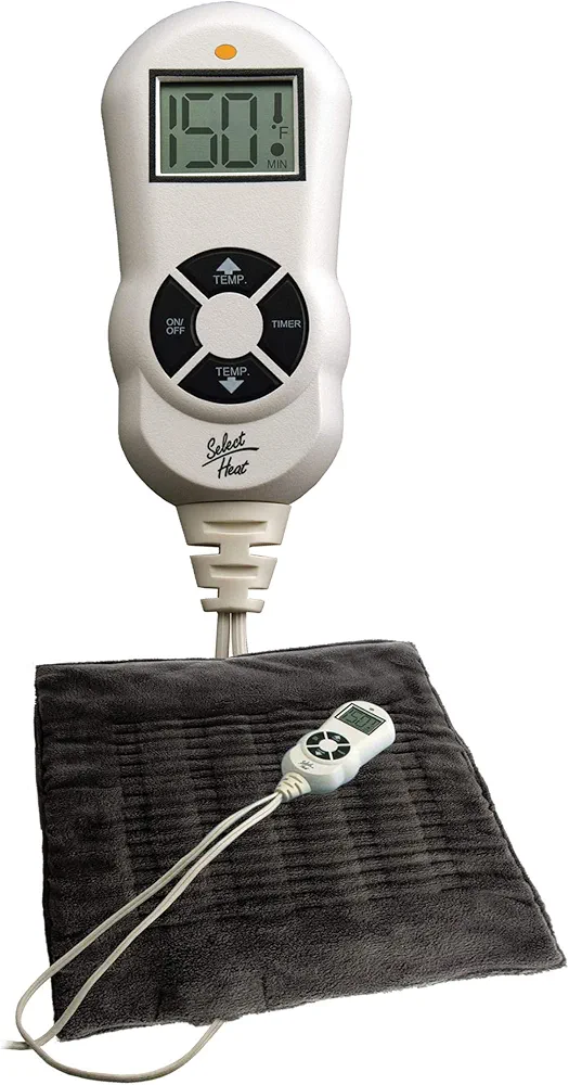 Cara Washable Plush Heating Pad with Auto Shut Off and Moist/Dry Heat, 12" X 15"