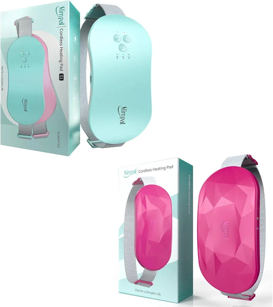 Slimpal Period Heating Pad for Cramps Aqua and Pink, FSA HSA Eligible Approved