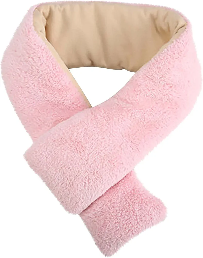Wirziis Heating Pad for Neck, Heated Neck Wrap for Neck Pain Relief, Heat Pad Wrap with Lightweight Polar Fleece Heated Scarf (05★(no Power Bank)★Pink)