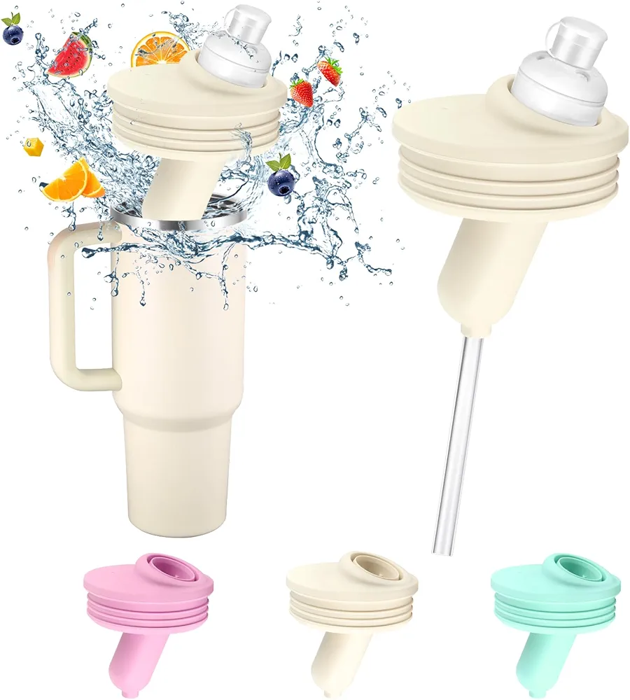 Tumbler Adapter for Stanley to Cirkul | Leak-Proof Silicone, Food-Grade Material, Compatible with 40oz & 64oz Stanley Quencher H2.0 FlowState Tumblers and Cirkul Flavor Cartridges (White)