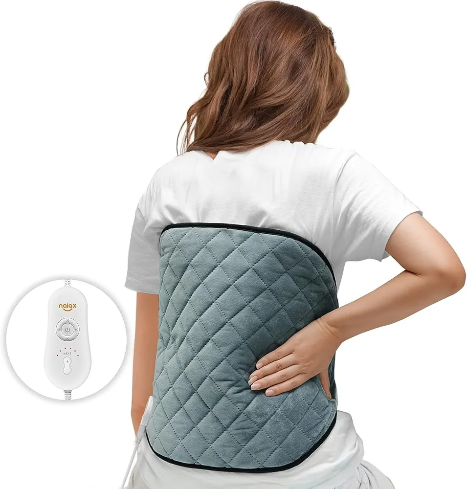 Heating Pad for Back Pain Relief, Nalax Back Heating Pad, Electric Heating Pad with Adjustable Strap Auto Shut Off, A Great Gift for Men, Women, Dads, and Mom, 26“x16''