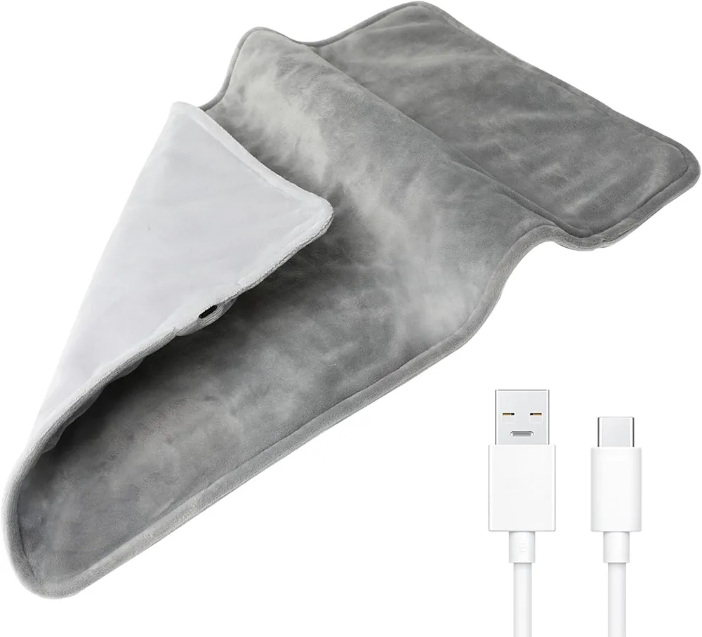 Heat Pad 19.7x11.8 Inch 5V 10W Electric Heating Pad USB Quick Heat Portable Graphene Heated Blanket Washable Warmer Pads for Full Body Pain Relief