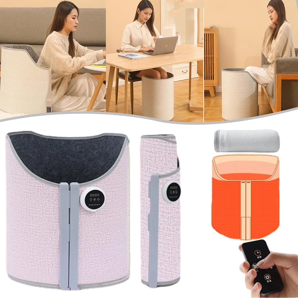 Under Desk Leg Warmer, 2025 Best Leg Warmer Under Desk Adjustable Timer, 170w Portable Silent Space Heater Under Desk, Foldable Foot and Leg Warmer Under Desk for Office and Home (Pink-8 Gears)