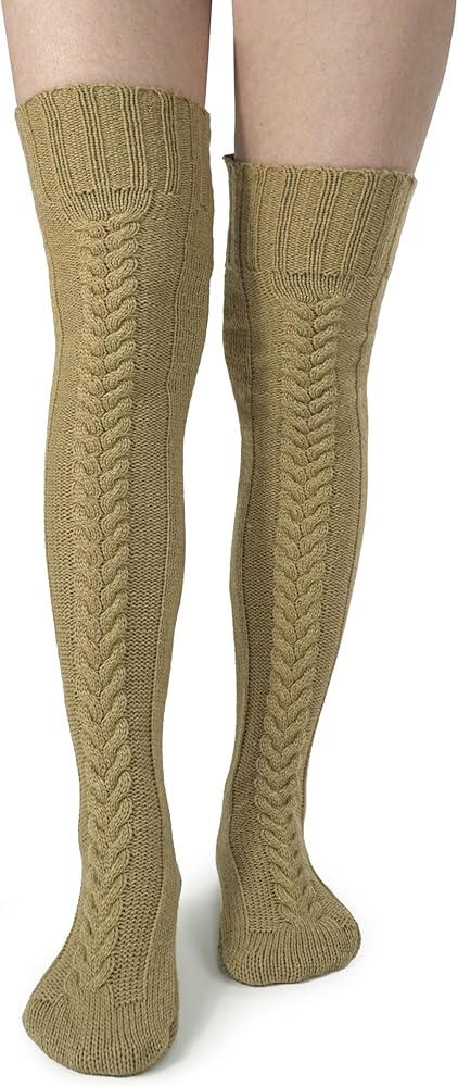 BomKinta Knee High Socks Women - Warm Knit Cozy Leg Warmers - Thick Boot Stockings for Women Size 5-10