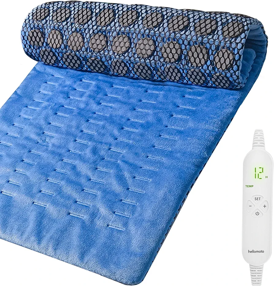 Jade Stone Heating Pad for Back Pain Relief, Weighted Heating Pad with Auto-Off, 12 Heat Settings, 12” x 24” - YS1