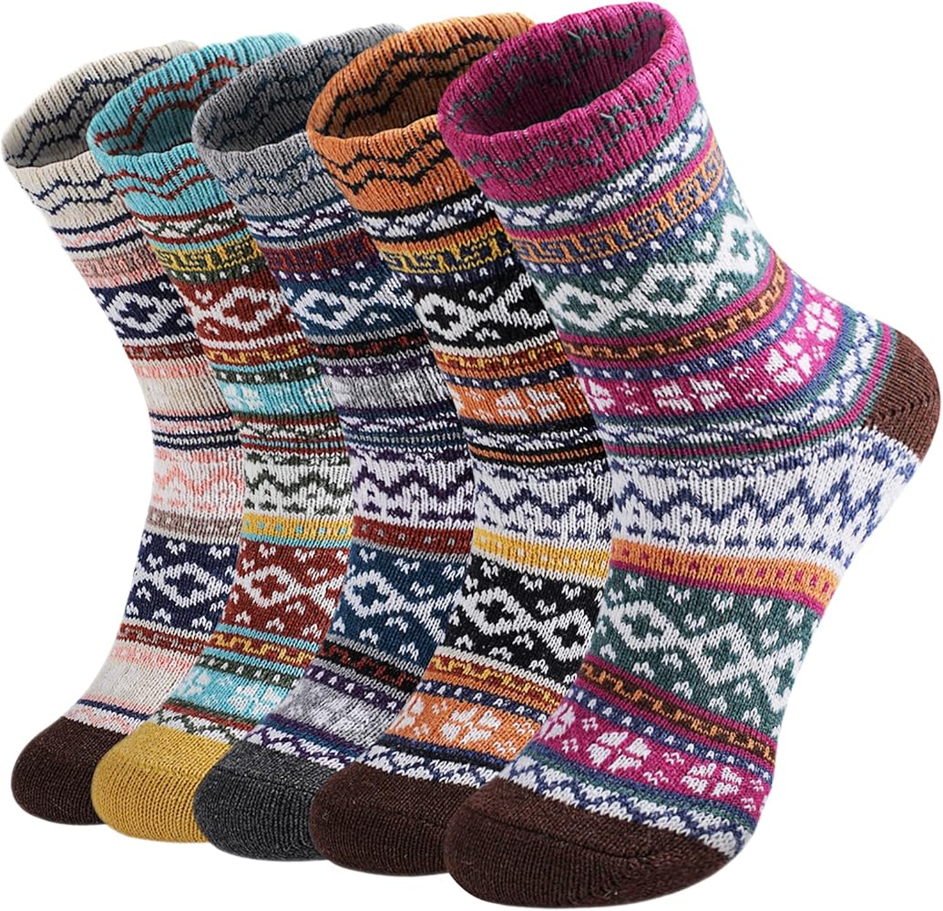 Pleneal Wool Socks for Women - Womens Wool Socks Winter Warm Wool Socks Men Cozy Knit Socks Boots Socks for Women