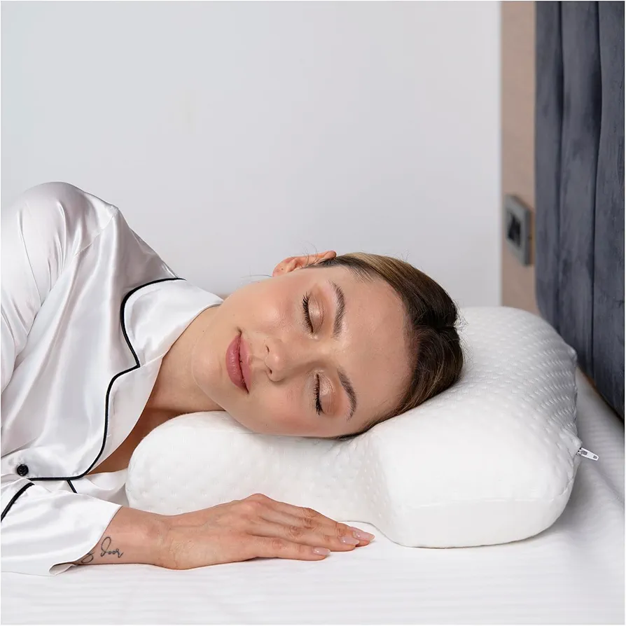 Dual Side Beauty Pillow. 2 in 1 Anti Aging and Anti Wrinkle and Face Pillow. Memory Foam for Neck and Shoulder Pain. Cervical Support. for Back and Side Sleepers. (BP)