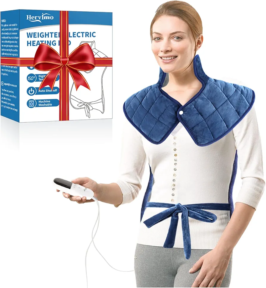 Heating Pad for Back Pain Relief, FSA HSA Eligible Weighted Electric Heating Pad, Heating Pad for Back, Shoulders and Neck, Auto Shut-off, ETL Certified, Gifts for Women Men, 23.6"W X 35.4"L