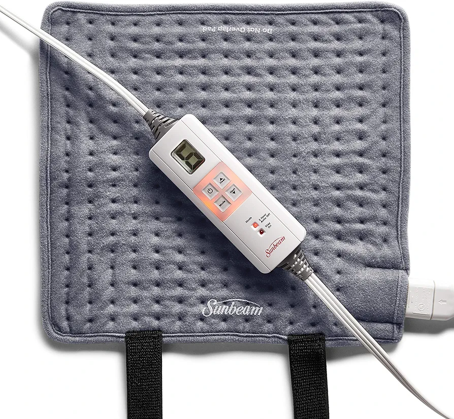 Sunbeam Wrapping Heating Pad for Fast Pain Relief, Small XpressHeat, 6 Heat Settings with Auto-Shutoff and Fastening Straps, Small, Slate Grey, 12x11 Inch (Pack of 1), 1 Count
