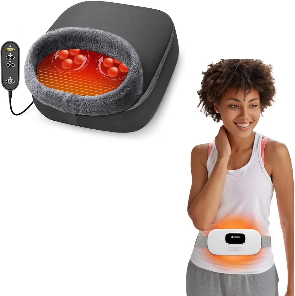 CooCoCo Gifts for Women Foot Massager & Heating Pad for Period Cramps