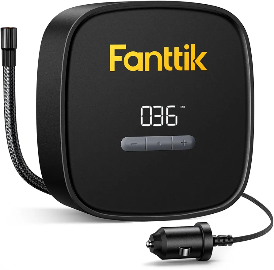 Fanttik X9 SE Tire Inflator Portable Air Compressor for Car, 12V DC Tire Pump with Pressure Gauge, 9.8ft Long Charging Power Auto Air Pump for Car, Motorcycle