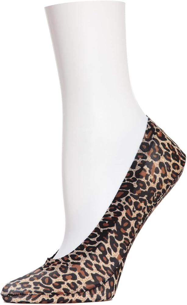 MeMoi Leopard Print No-Show Liner Socks
