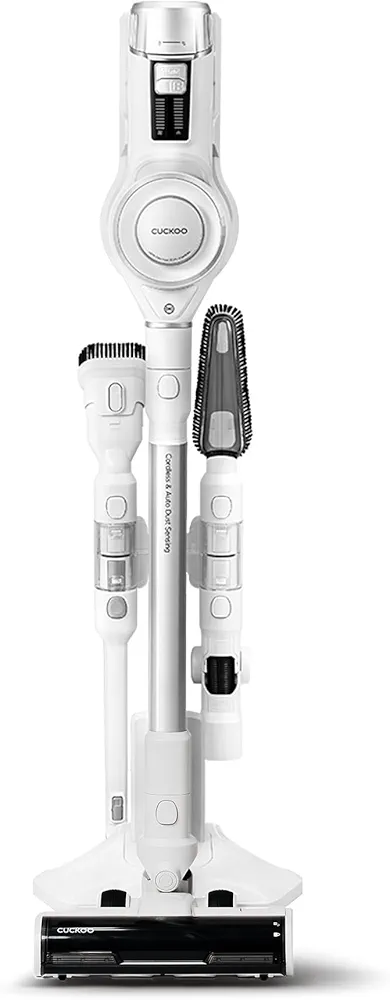 CUCKOO Powerclone Cordless Vacuum Cleaner for Home, High-Suction Cordless Stick Vacuum Cleaner for Hardwood Floor and Carpet, Stick Vacuum Cordless Rechargeable with Attachments, White (CVC-A1410NW)
