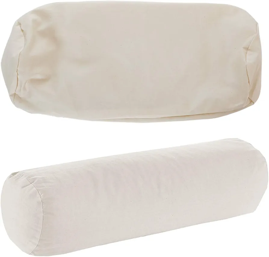 Lofe Organic Cotton Pillow Case - One Pack 17''×6'' Cylindrical Pillow Cover - 300 TC Thread Count - Soft and Breathable - Off White