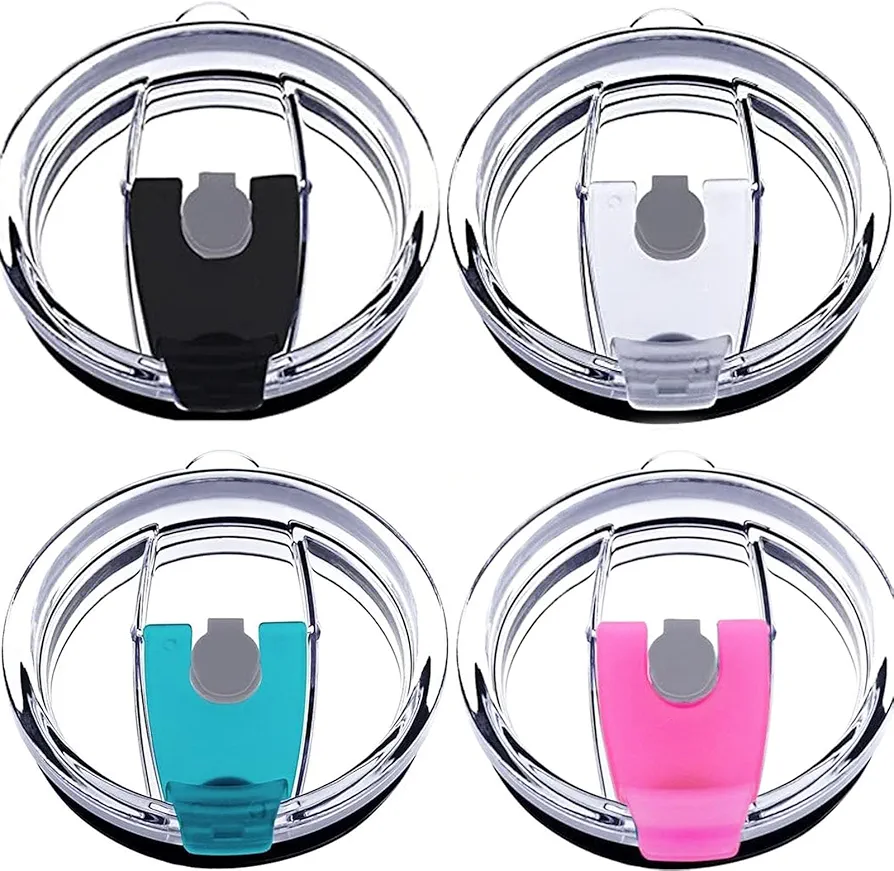 Tumbler Lids Spillproof 30oz,4 Pack Splash Resistant Lid for Juro,Ozark Trail,Rae Dunn,Atlin,Coffee Mug and More Cooler Cup,Covers for 30oz Tumbler (30OZ)