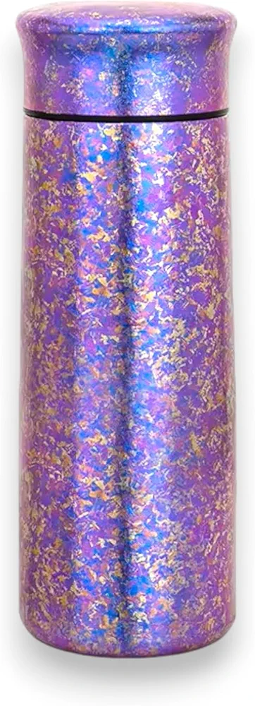 Titanium Water Bottle 10oz - Glitter Travel Mug with Lid - Ideal for Fallout, Owala, and Stanley Enthusiasts (Purple)