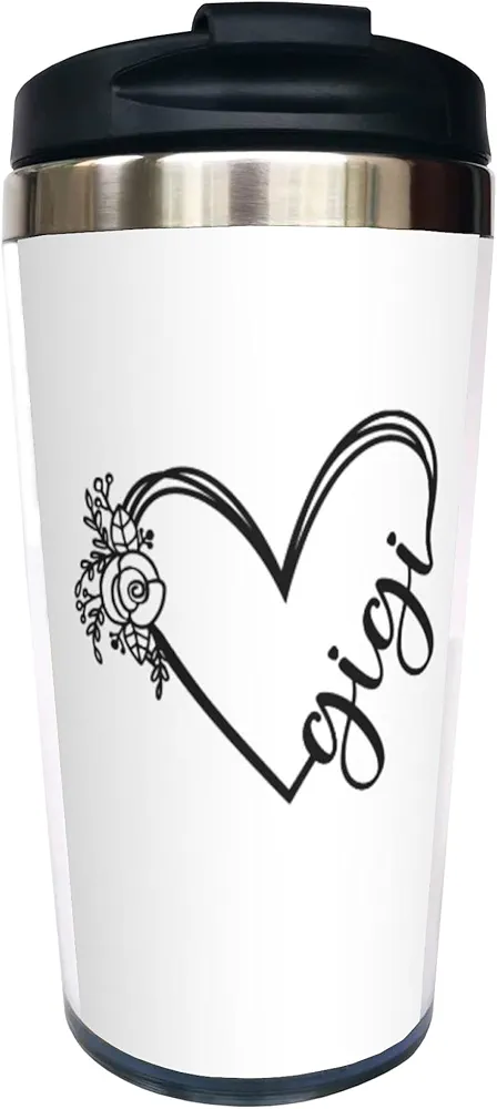 Gigi Rose Stainless Steel Travel Coffee Mug, Funny Insulated Water Bottle Tumbler Cup 13 OZ Gifts For Aunt Sister Grandmother Friends, Men Women Love It