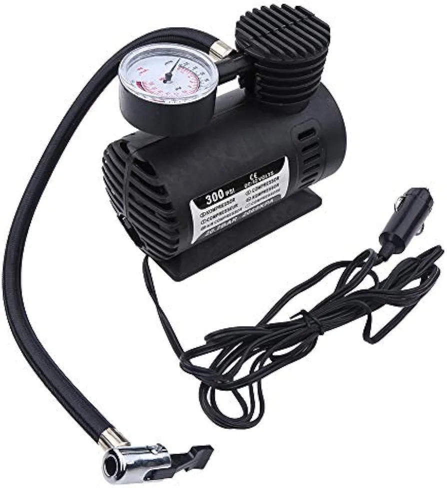 Mini Air Compressor, Portable Electric Digital Tire Inflator Pump, 12 Volt Car 300 PSI for Tires, 12v DC Auto Tire Pump with Digital Pressure Gauge