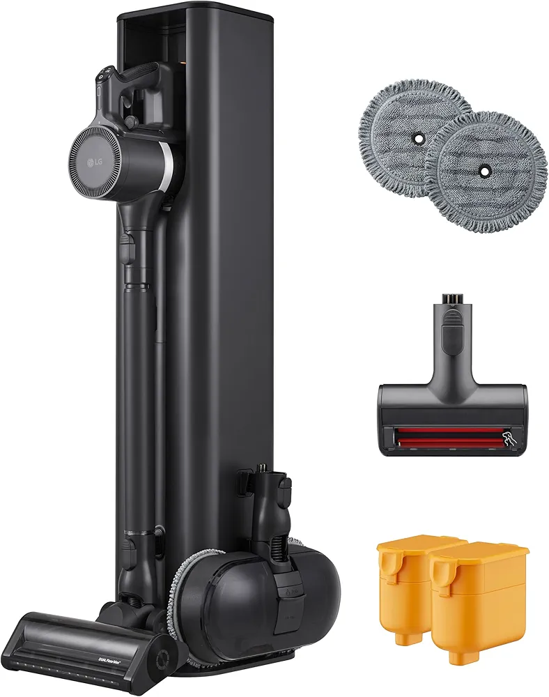 LG CordZero A949 - Cordless Stick Vacuum Cleaner with Auto-Empty Base, 200 Minute Runtime w/Extra Rechargeable Battery, Power Mop, Dual Floor Max, Lightweight, Cleaning for Carpet, Hardwood, Pet Hair
