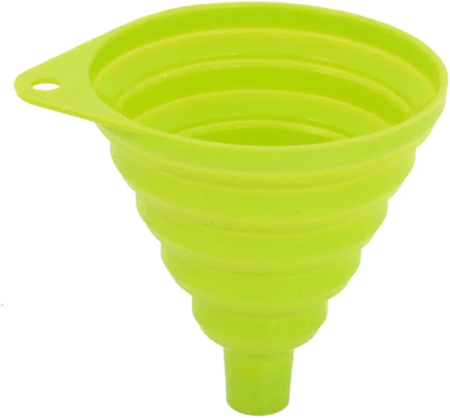 Qtqgoitem Silicone Cone Collapsible Heat Resistant Hopper Filter Funnel Green (model: 766 fb4 3cd 588 71f)